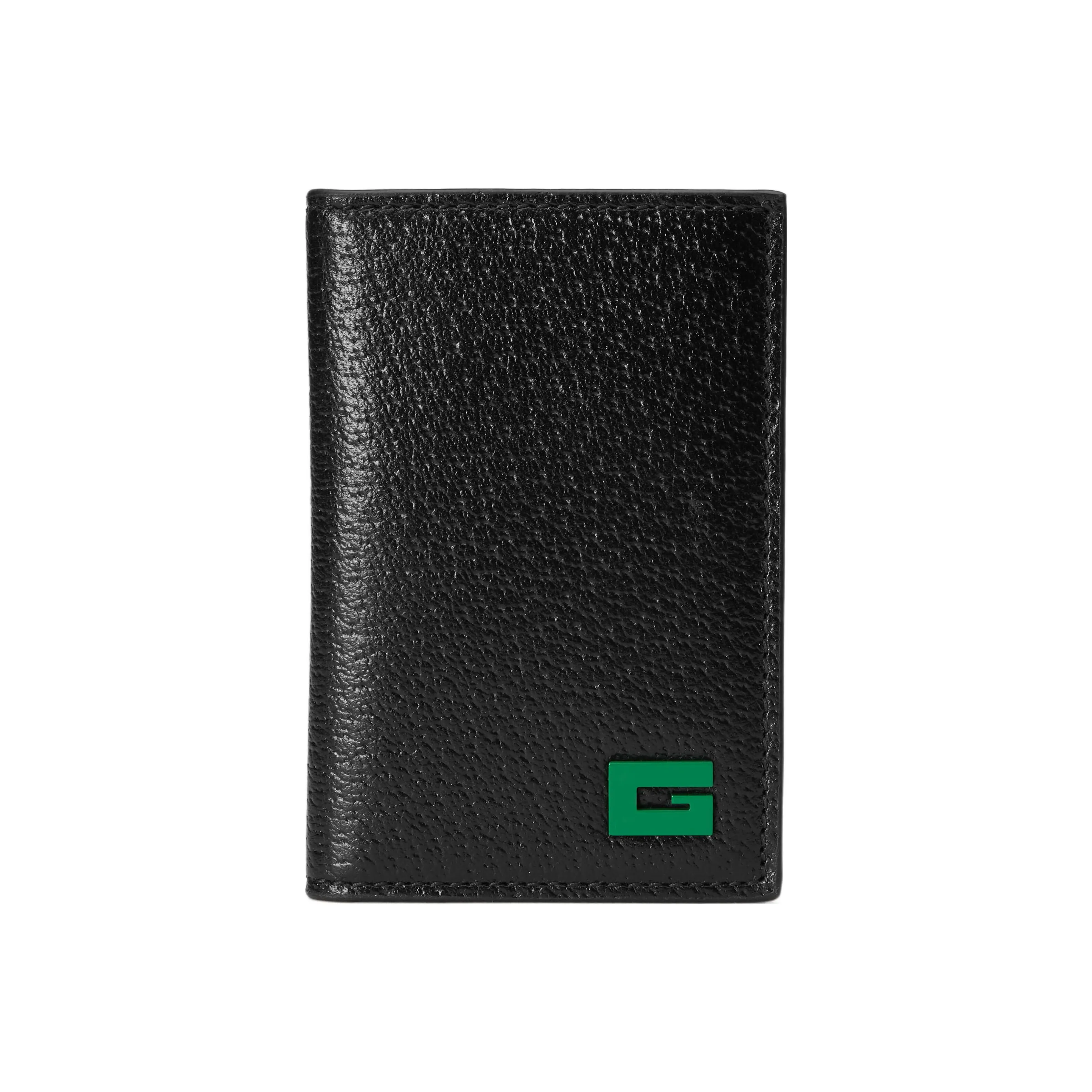 GUCCI Кожа Держатель для карт Мужской Черный Зеленый