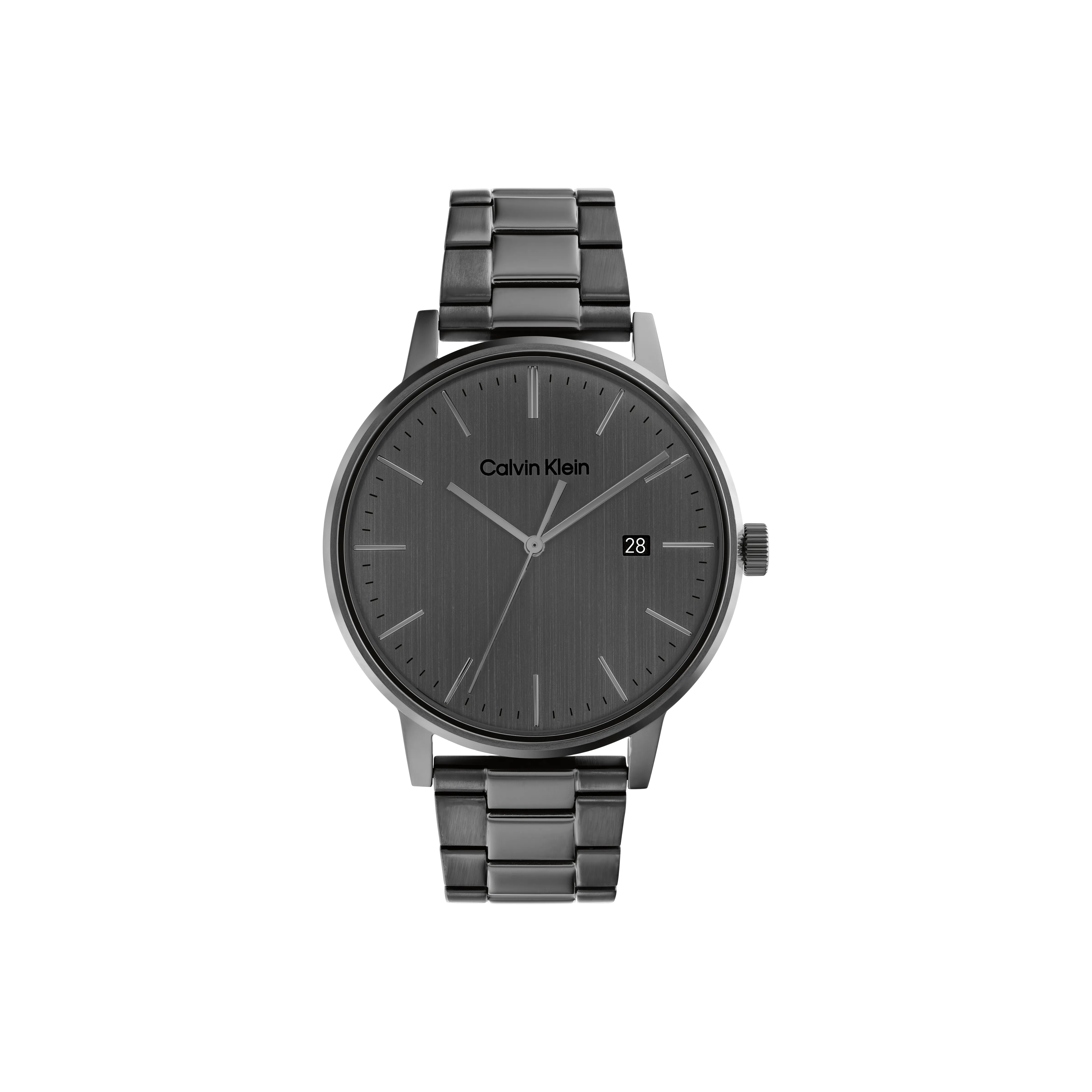 Calvin Klein Наручные часы Кварцевый механизм Стальной ремешок Серый циферблат Мужские часы Коробка доступна для покупки