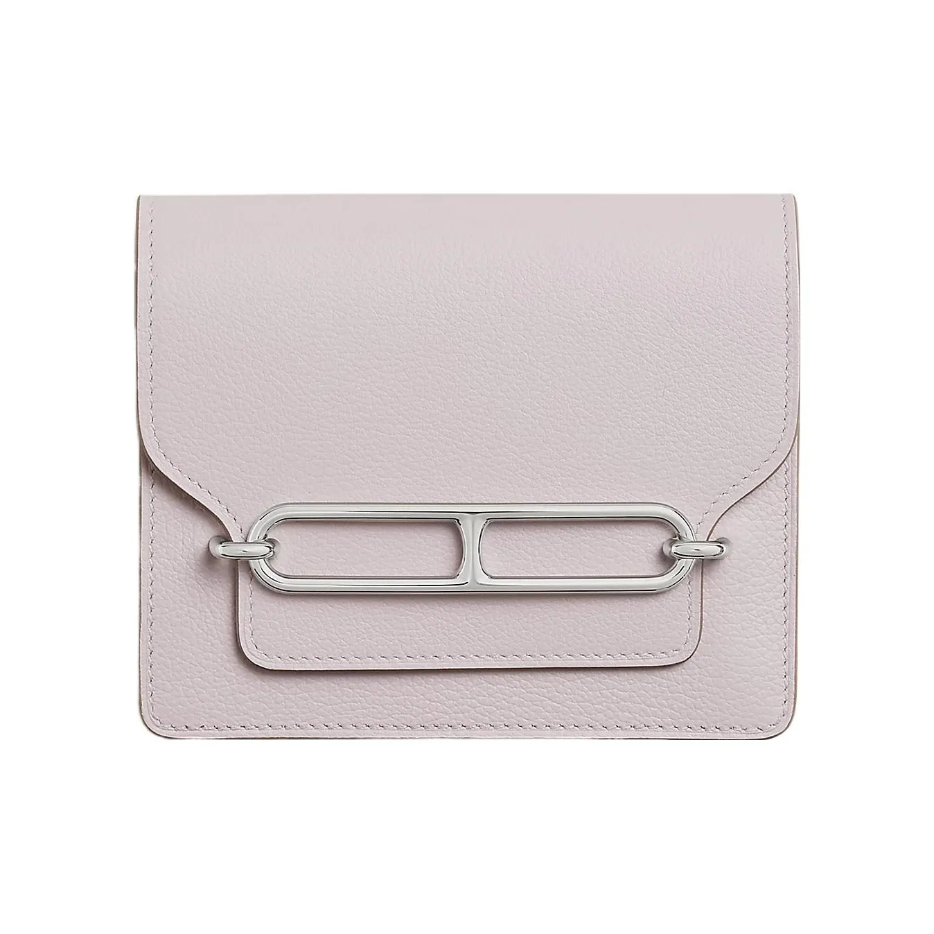 HERMES Roulis Evercolor Calfskin Pig Nose Bag Clutch Wallet Women's Dream Purple/Saddle Red