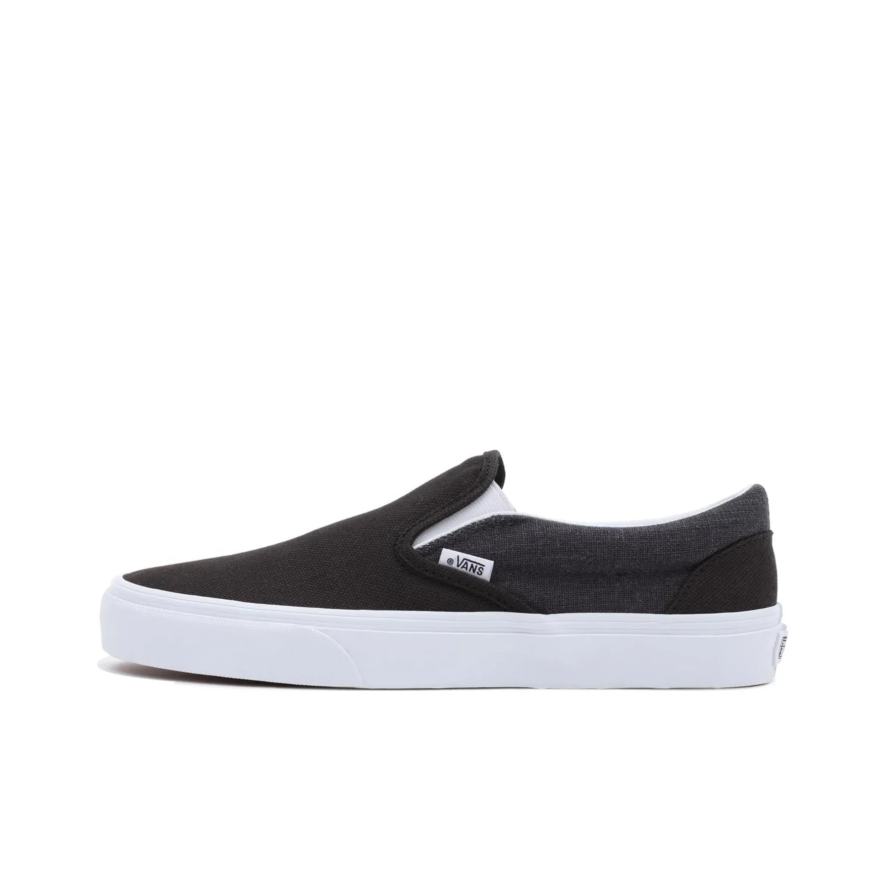 Vans Slip on Summer Linen Classic Low Top Skateboard Shoes Unisex Black White