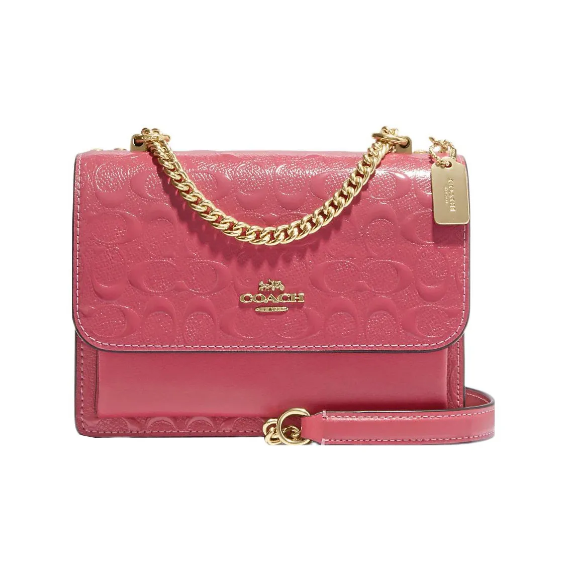 COACH Klare Leather Messenger Bag Shoulder Bag Crossbody Bag Small Size Women
s Pink