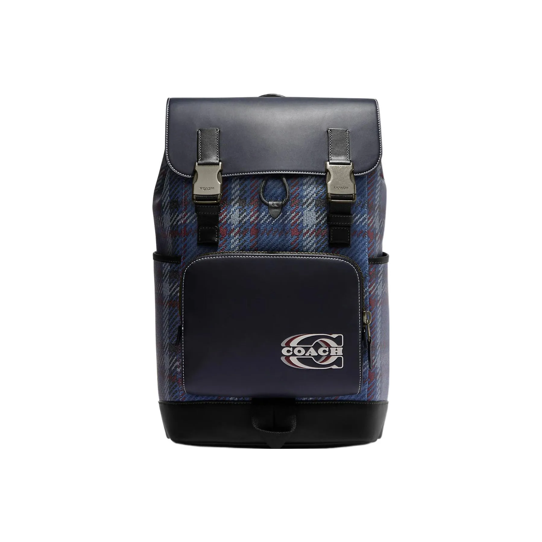 COACH Track Canvas With Calfskin Storage Bag Backpack Tubas Men's Marine Blue