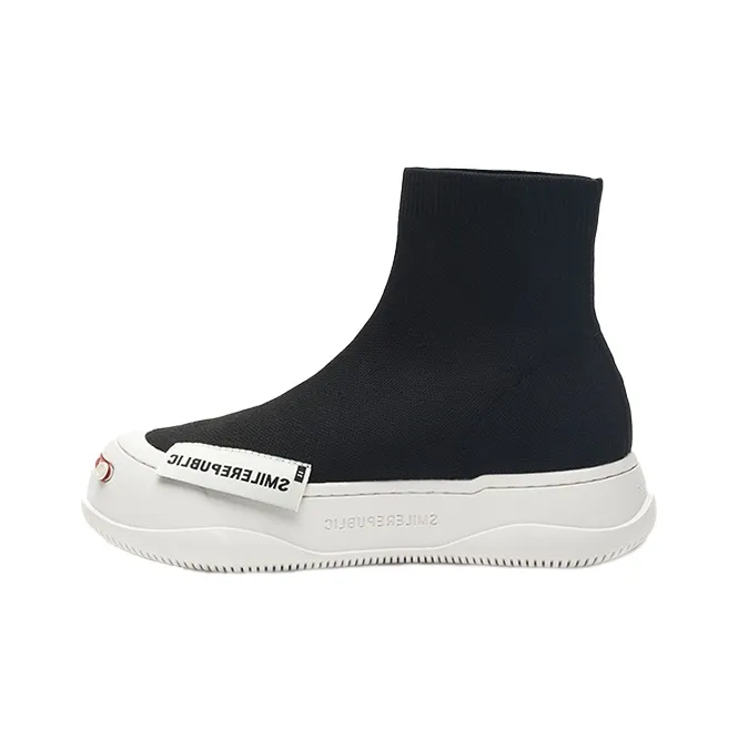 SMILEREPUBLIC Slip-resistant Abrasion-resistant High Top Casual Shoes Unisex Black SMILEREPUBLIC Противоскользящий Устойчивый к истиранию Высокий Топ Повседневная Обувь Унисекс Черный