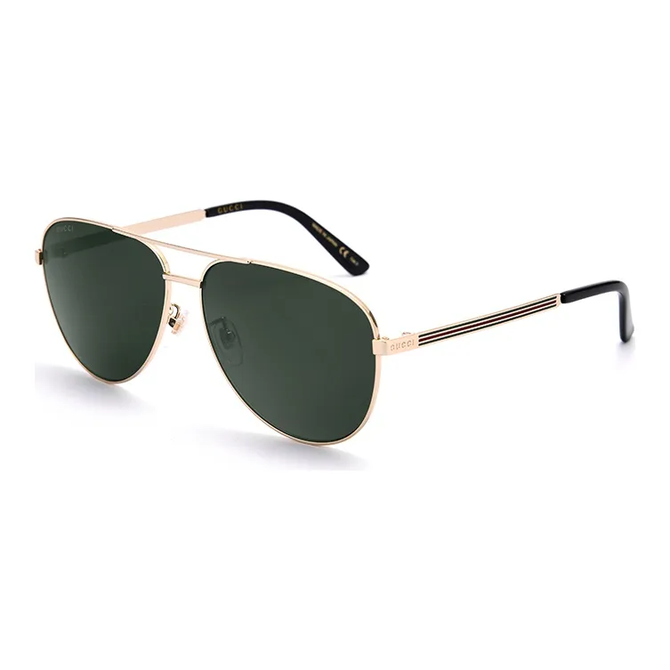 GUCCI Gold Frame Green Lens Aviator Sunglasses