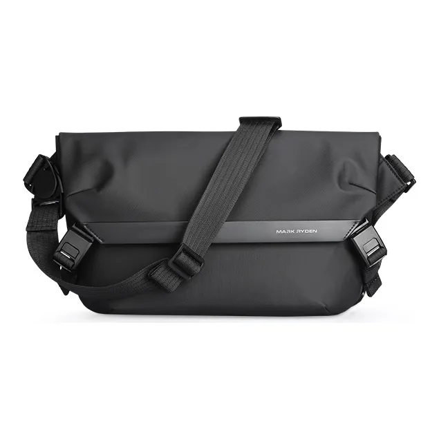 MARK RYDEN Oxford Messenger Bag, Shoulder Bag, Crossbody Bag Medium Size Men's Elegant Black/Sky Blue/Gray Blue & Black