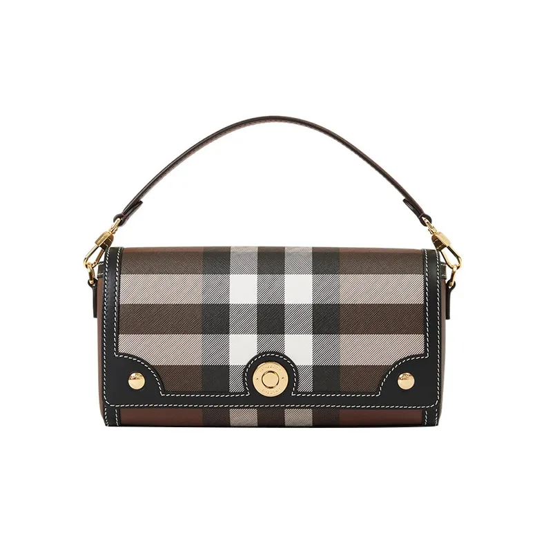 Burberry Note Cow Leather Handbag Shoulder Bag Crossbody Bag Women's Brown