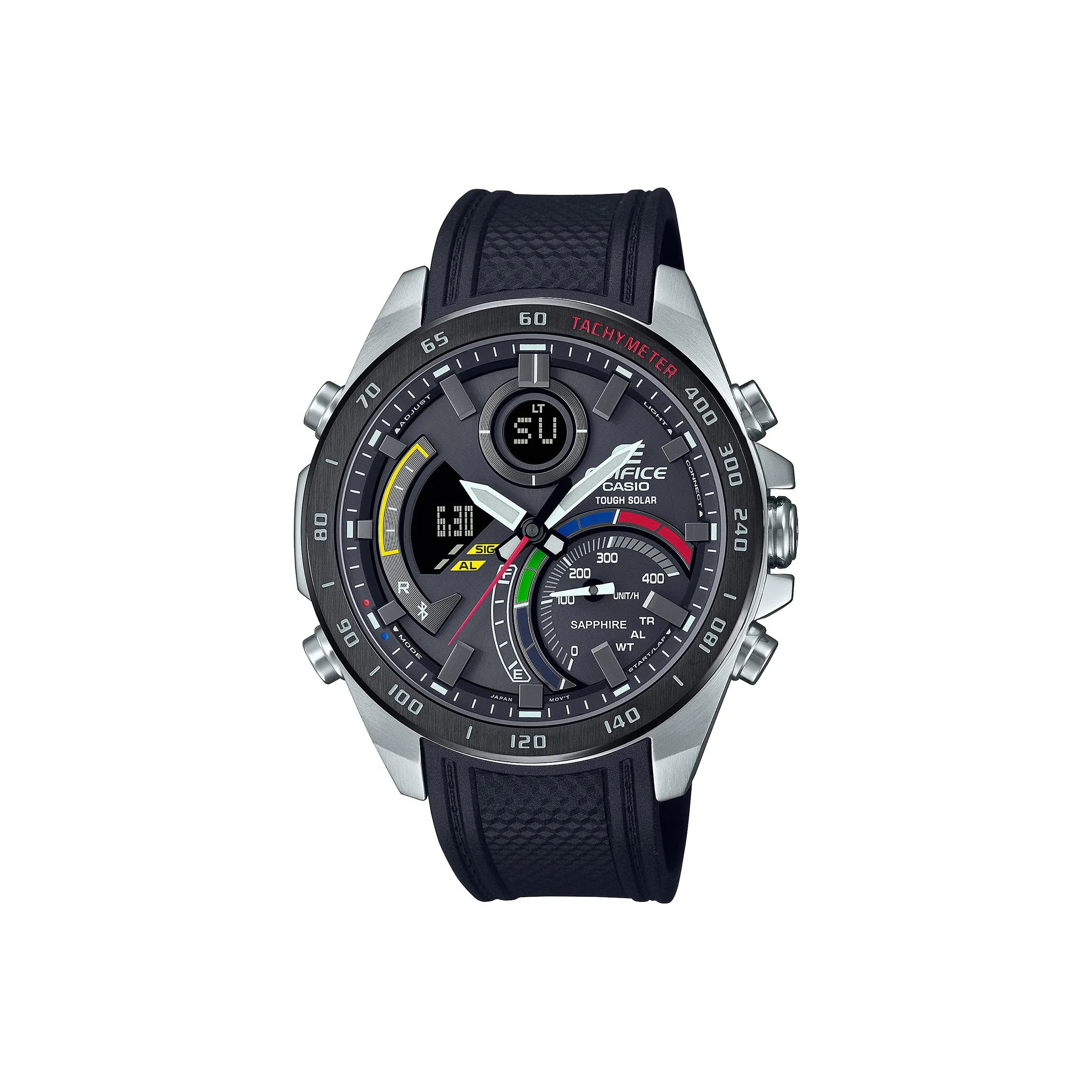 CASIO EDIFICE Collection Кварцевый механизм Смольный ремешок Часы Мужские Черный циферблат ECB 900YMP 1APR