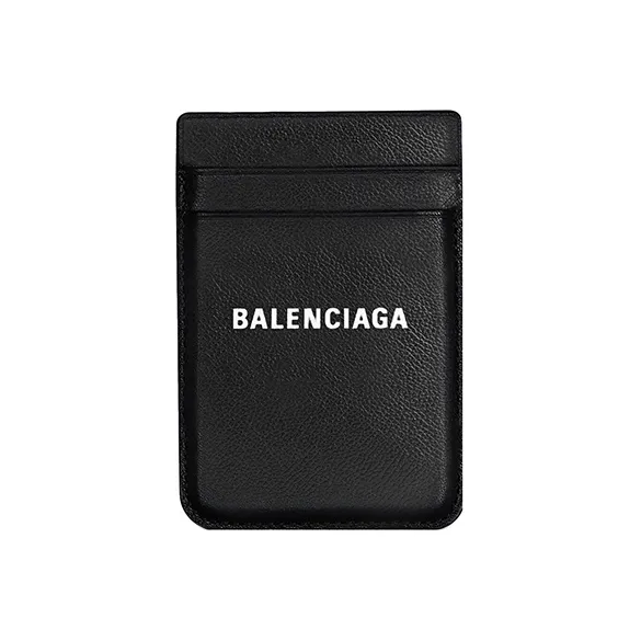 Balenciaga Cash Magnet 2 Card Slots Phone Card Holder Black/White