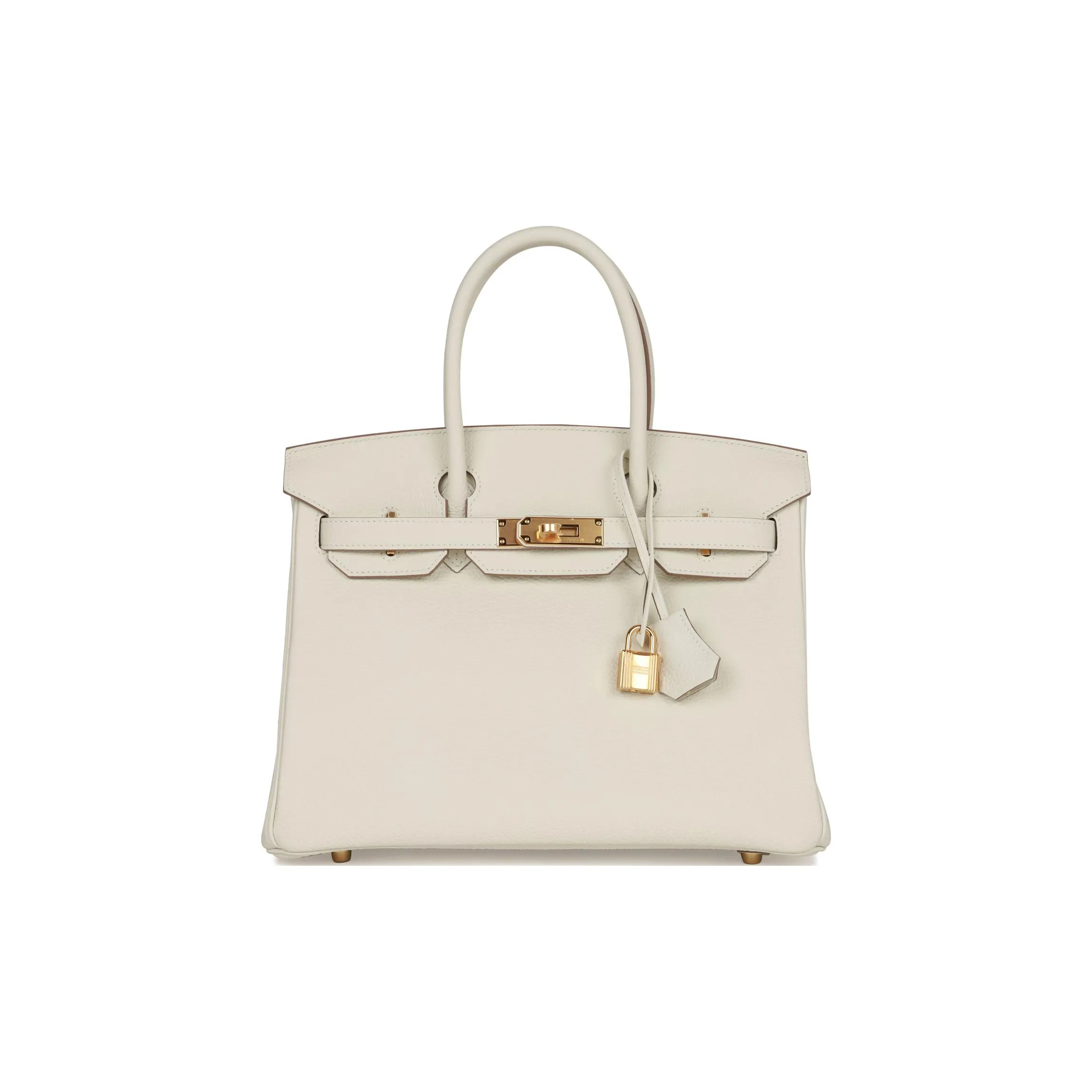 HERMES Birkin Togo Calfskin Birkin Bag Handbags Regular Women's Mushroom White