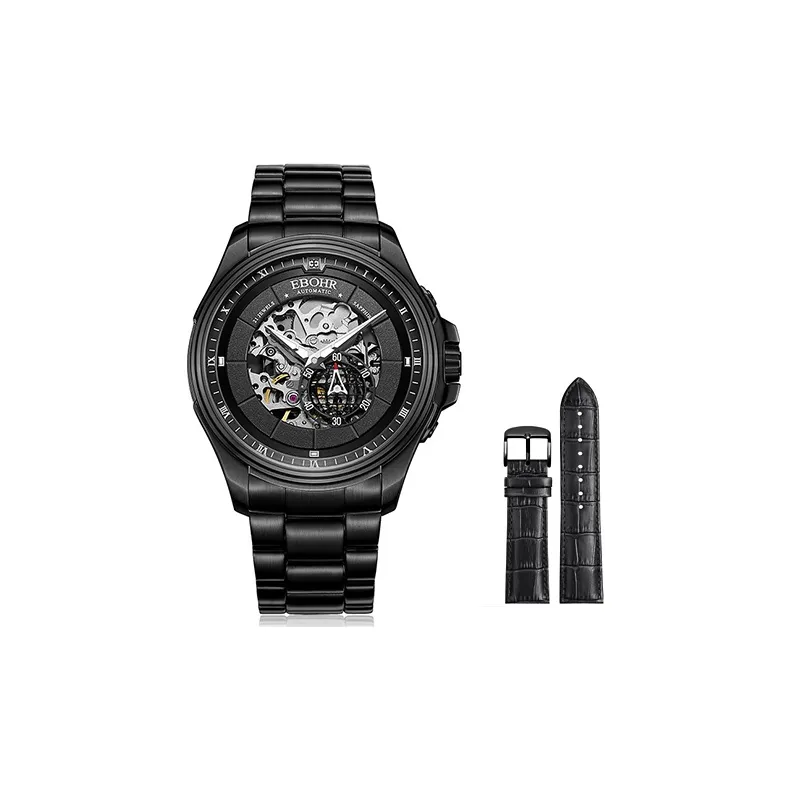 EBOHR Explorer Collection Механический механизм нержавеющая сталь ремешок часы для мужчин черный циферблат модель 20258216HEI