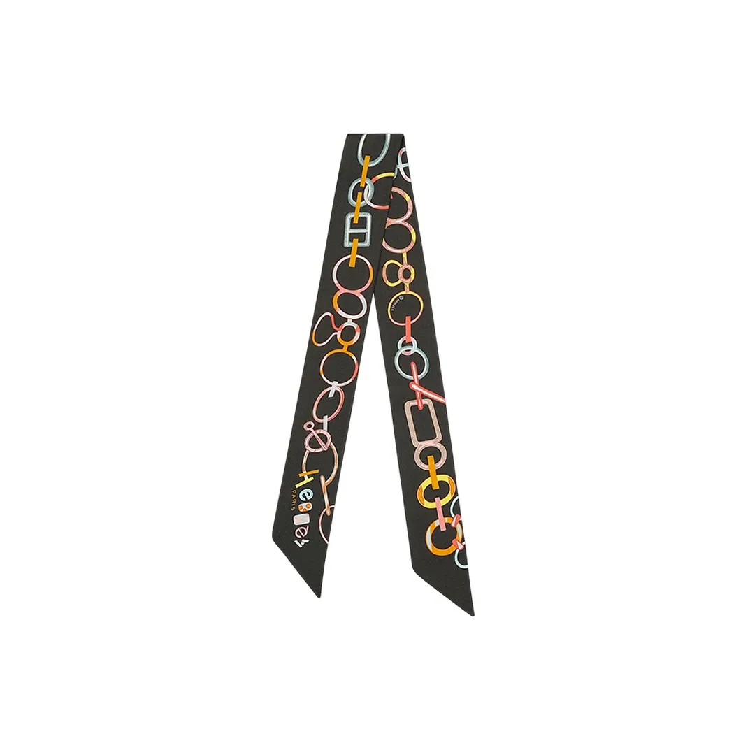 HERMES 2000 2015 Do Re Boucles Silk Twilly Scarf Scarves