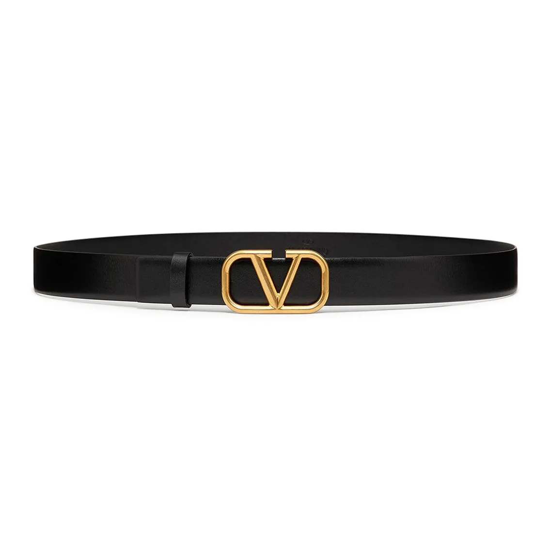Valentino Cow Leather Belts Women's Black Width  3cm