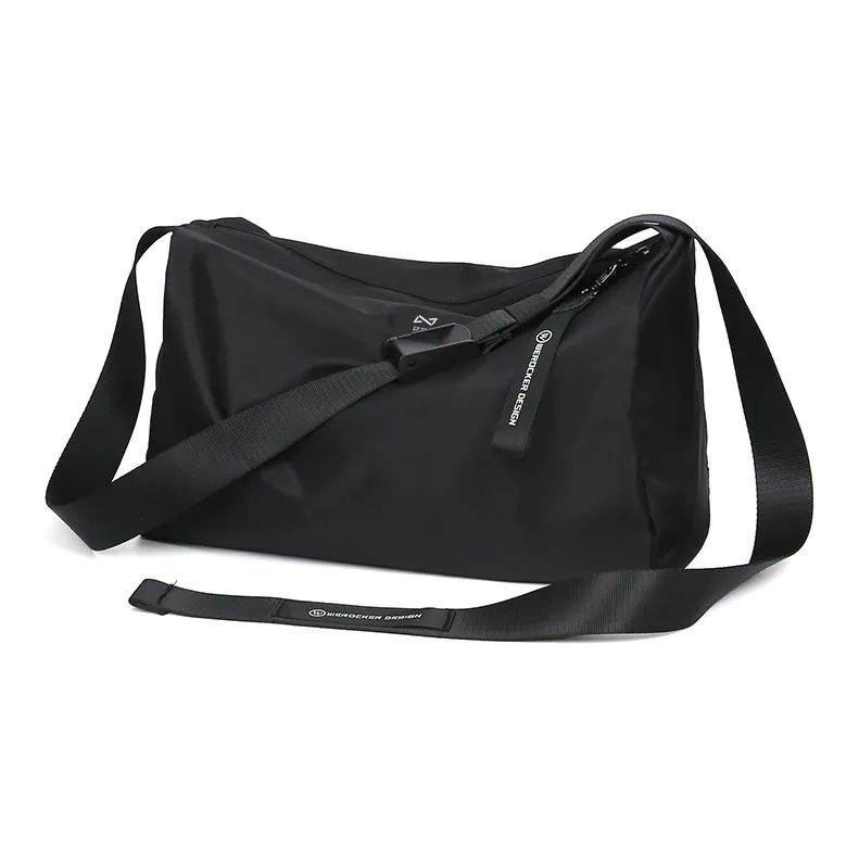 QING QI ZHE Polyamide Sports Bag Gym Bag One Shoulder Travel Bag Backpack Crossbody Bag Unisex Black