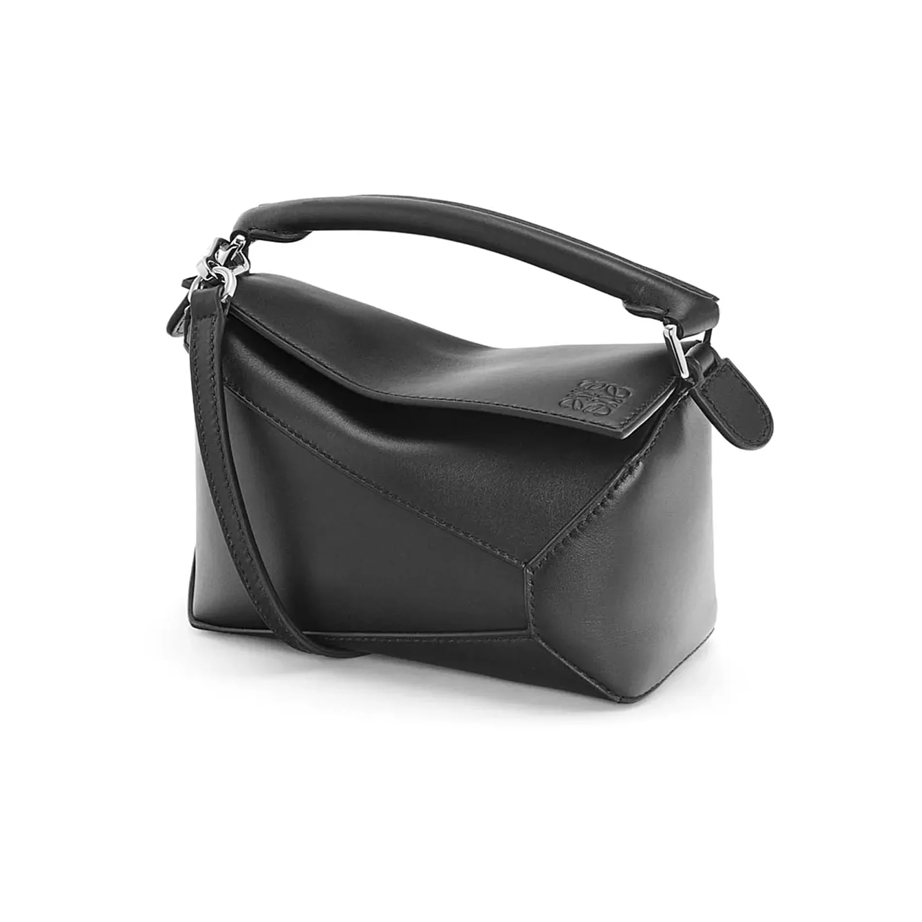 LOEWE Satin Cow Leather Shoulder Bag, Crossbody Bag, Handbag Mini Women's Black