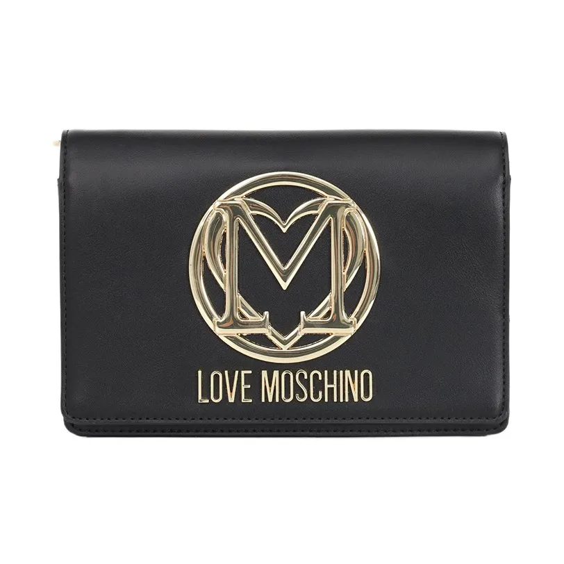 LOVE MOSCHINO Кожа Flip Сумка Сумка через плечо Маленькая Женская Черная