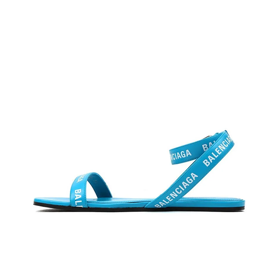 Balenciaga Leather Sandals 'Blue' Women's