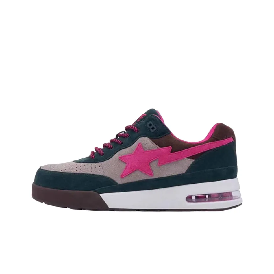 BAPE A BATHING APE Road Sta Premium Suede Dark Green Pink Beige