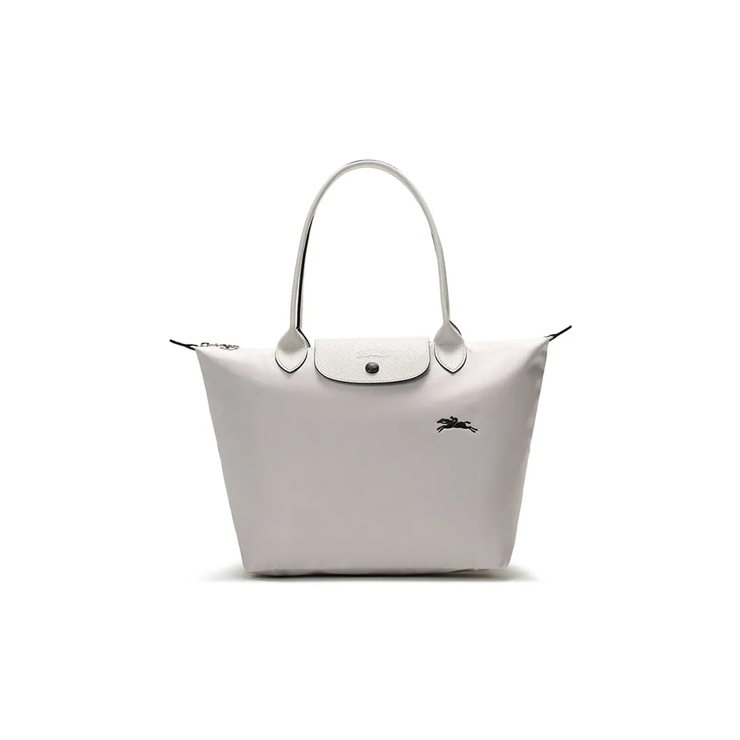 LONGCHAMP Le Pliage Club Canvas Bag, Shopping Bag, Dumpling Bag, One Shoulder Handbag Trumpets Women's Pink White