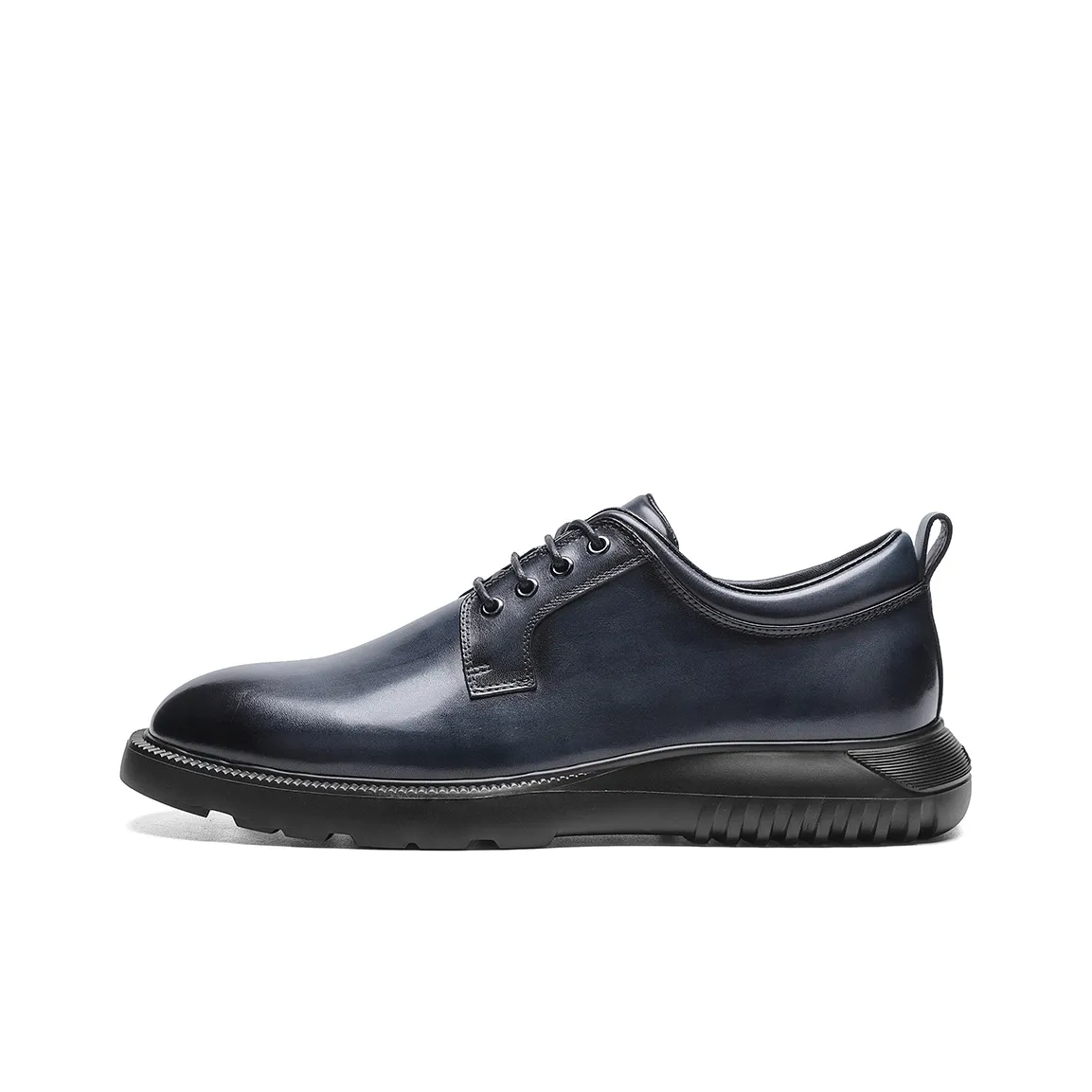 AOKANG Casual Leather Shoes Men's Low Top Blue