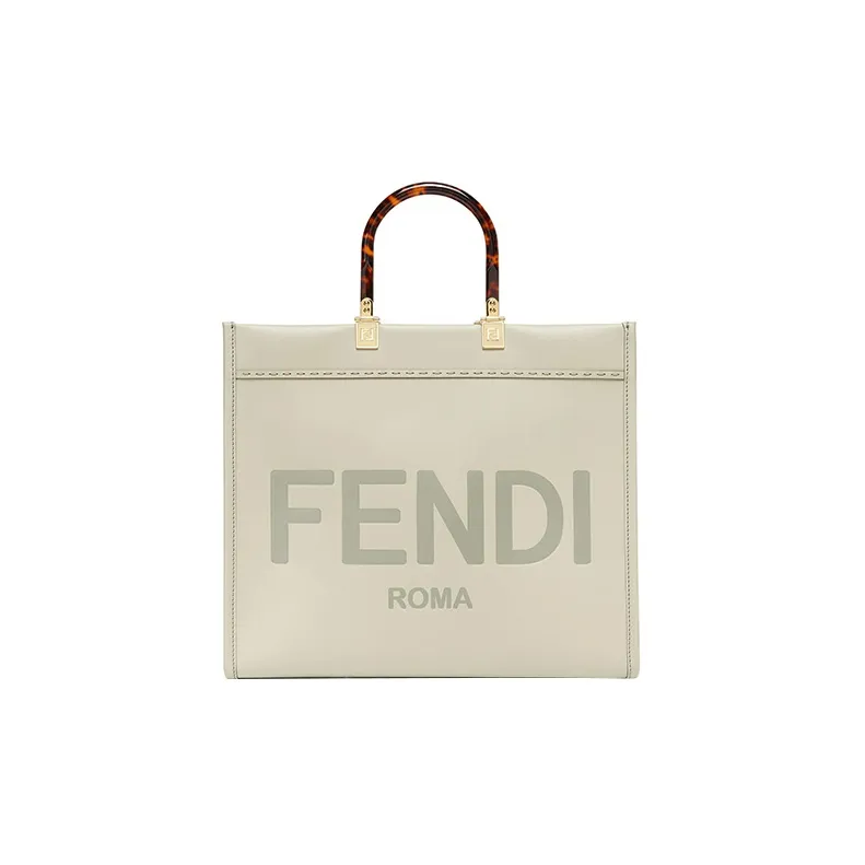 FENDI Sunshine Calfskin Tote Bag, Shopping Bag, Shoulder Bag, Crossbody Bag, Handbag Medium Size Women's Light Green