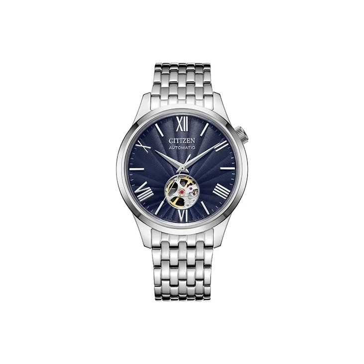 CITIZEN Mechanical Movement Stainless Steel Strap Watch Unisex Blue Dial