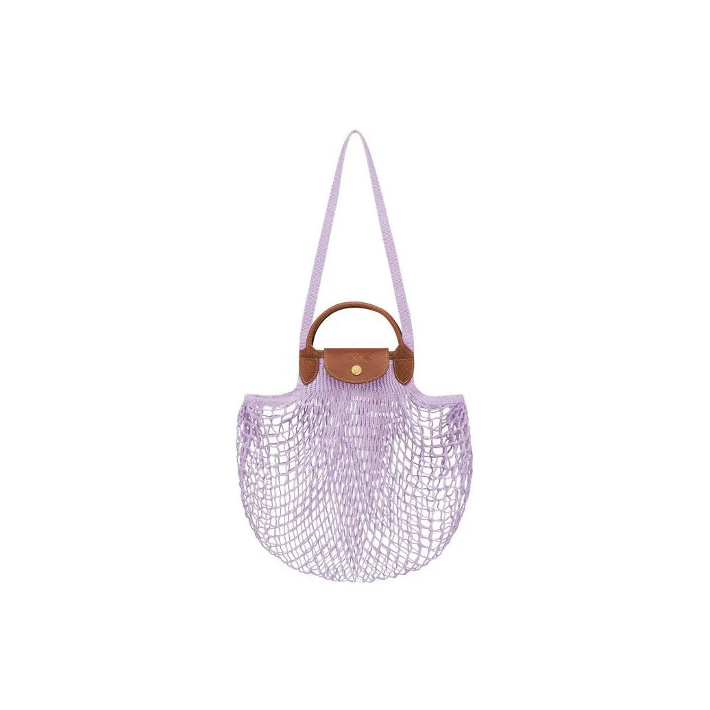 LONGCHAMP Le Pliage Cow Leather Shoulder Bag Crossbody Bag Handbags Large Size Women's Purple