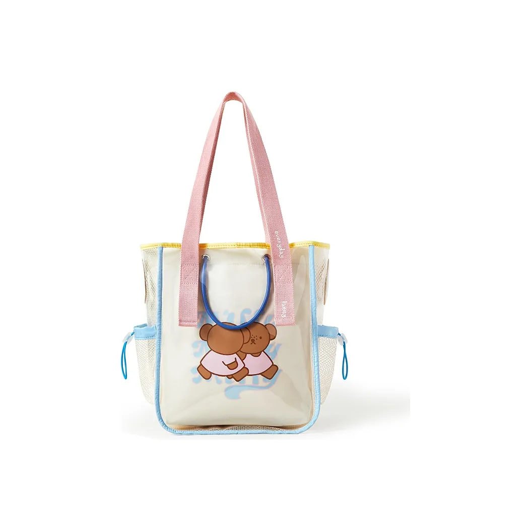 Miffy PVC Jelly Bag, Ita Bag, Letter Bag, Tote Bag, Shopping Bag, Handbag, Shoulder Bag Tubas Women's Pink Yellow/Blue