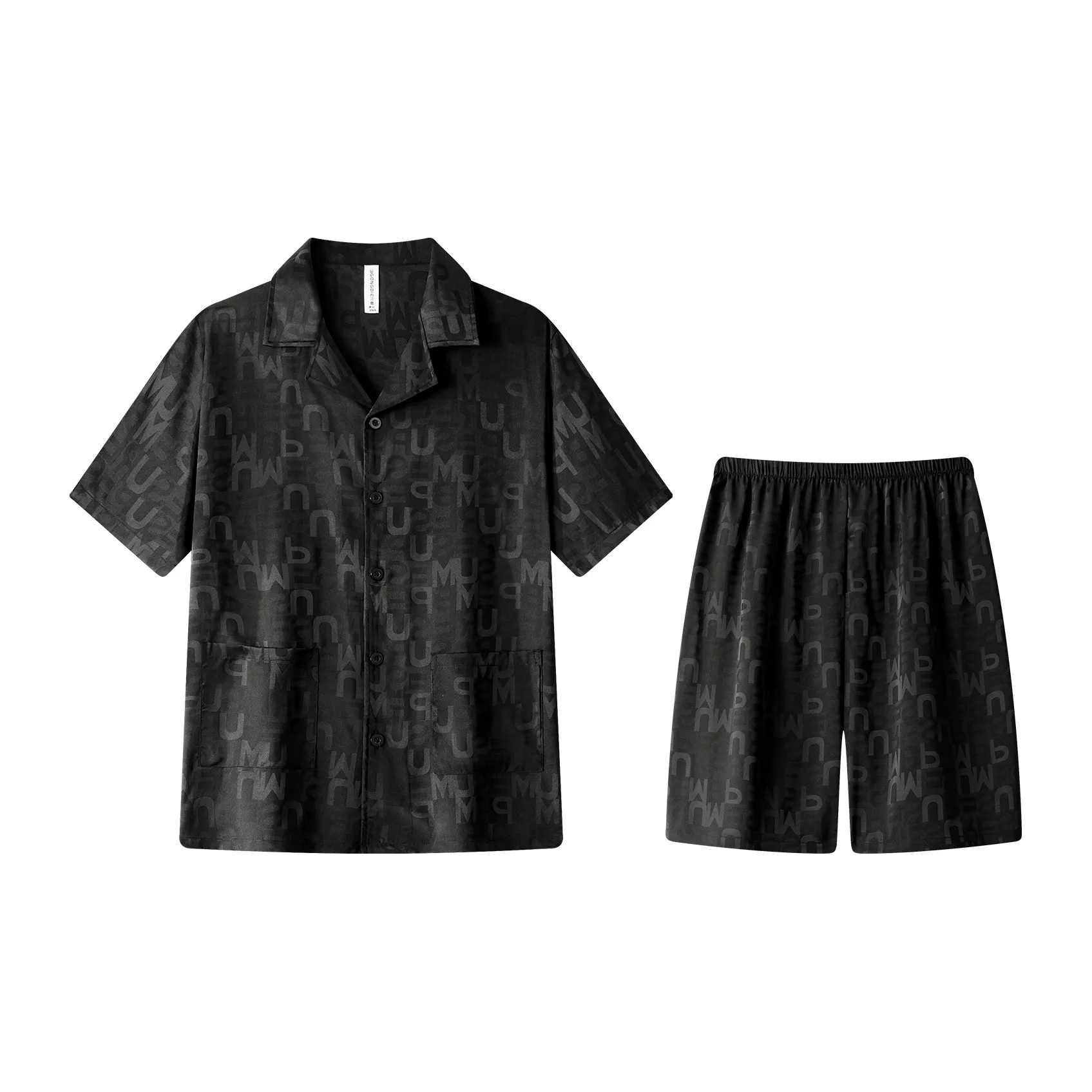 Gongdie Pajama Set Men's Black Gift Box Set