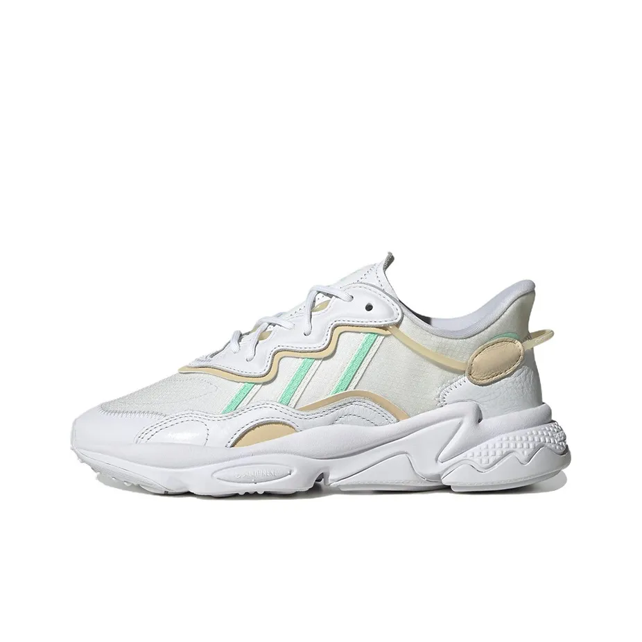 Adidas Originals Ozweego Slip-resistant Abrasion-resistant Lightweight Low Top Casual Women's White Brown Adidas Originals Ozweego Противоскользящий Устойчивый к истиранию Легкий Низкий Топ Повседневный Женский Белый Коричневый