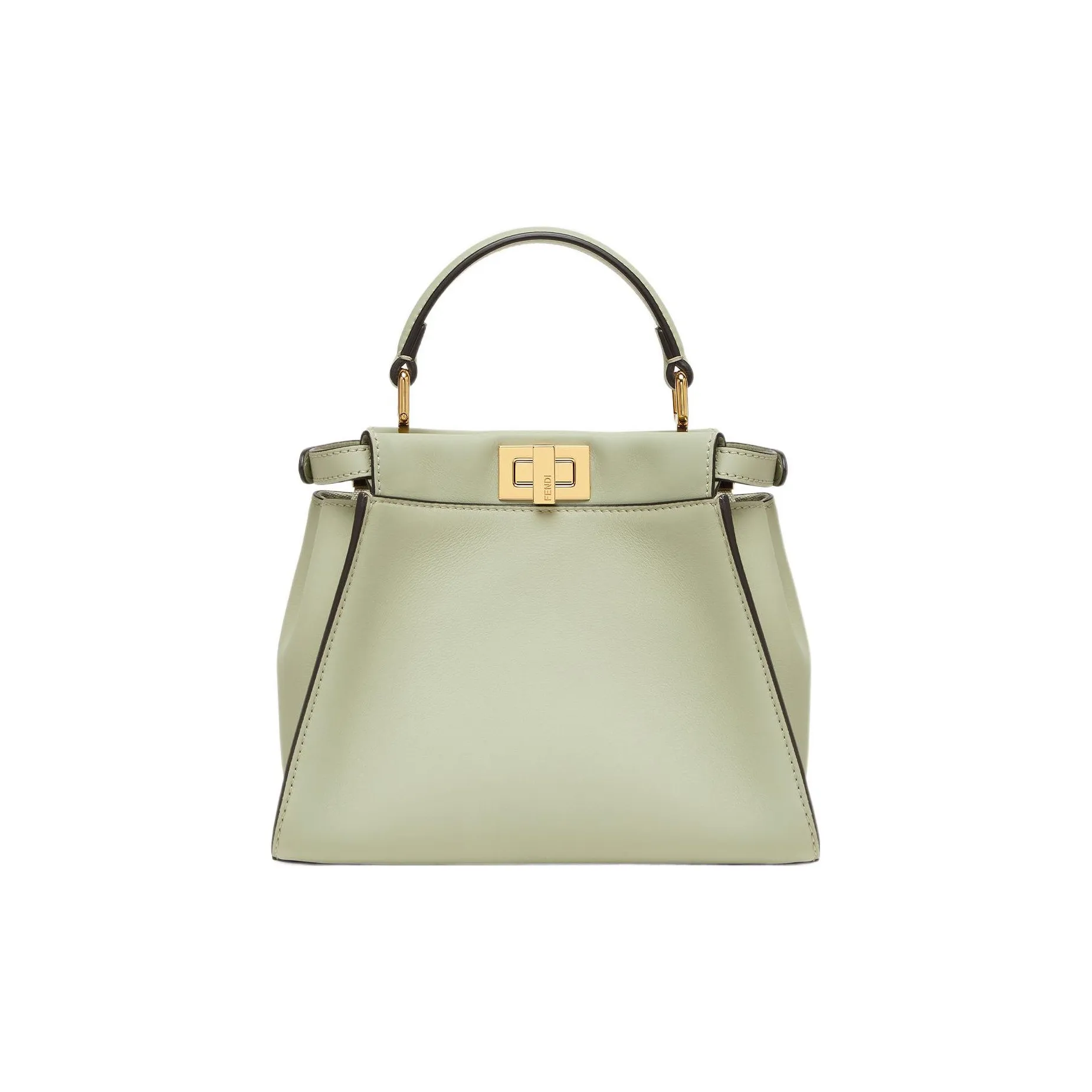 FENDI Peekaboo Calfskin Shoulder Bag, Crossbody Bag, Handbag Mini Women's Light Green