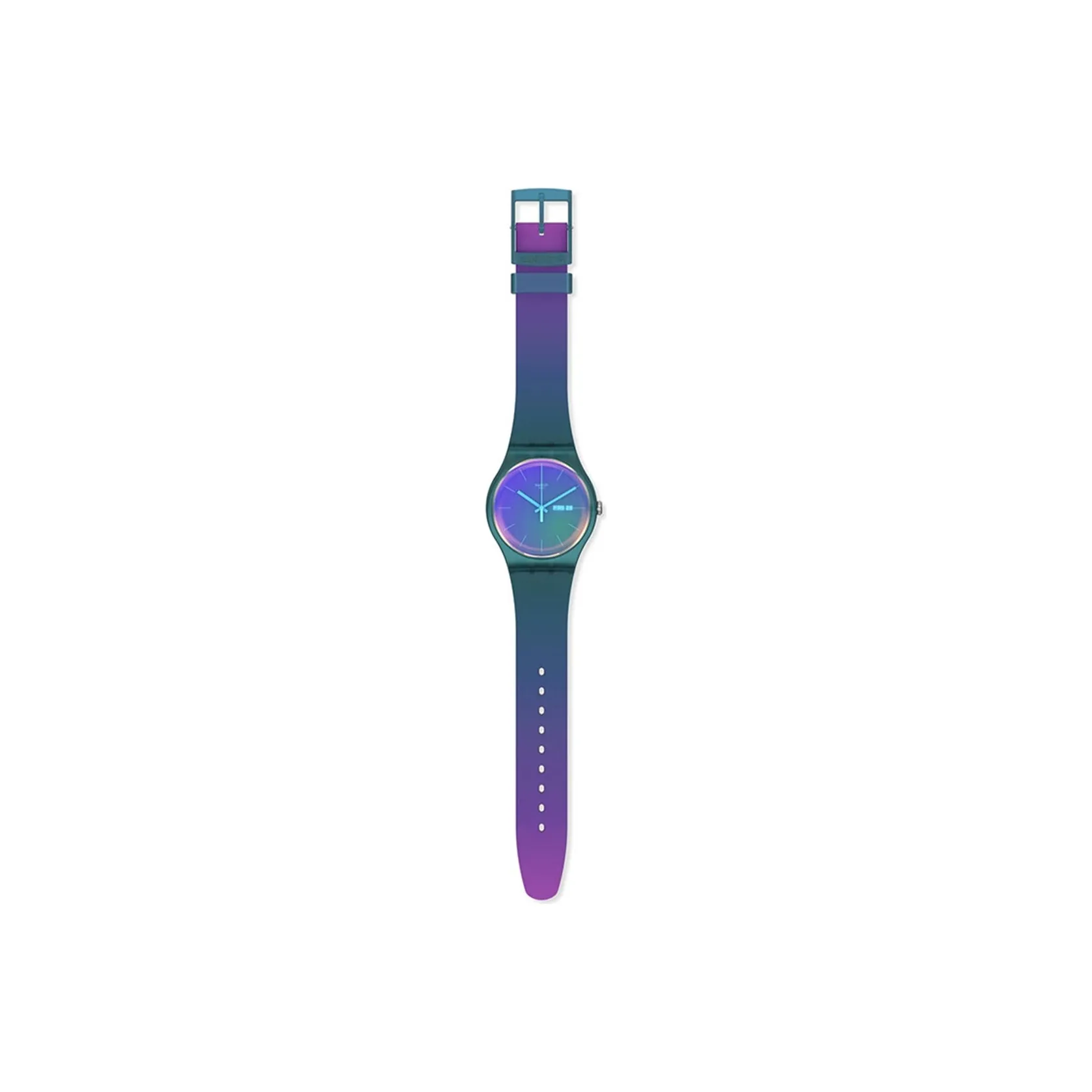 SWATCH New Gent Collection Кварцевый механизм Унисекс Часы 41 мм Синий циферблат Биоматериал Корпус Часы Силиконовый ремешок