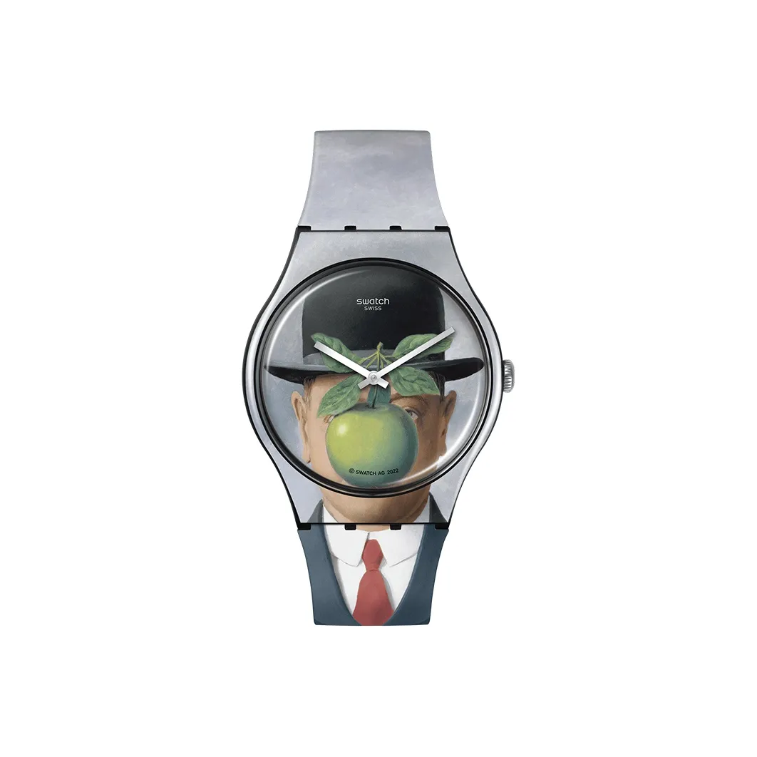 Swatch Quartz Механизм Унисекс Часы 41 мм Серый Циферблат Пластиковый Корпус Часы Силиконовый Ремешок