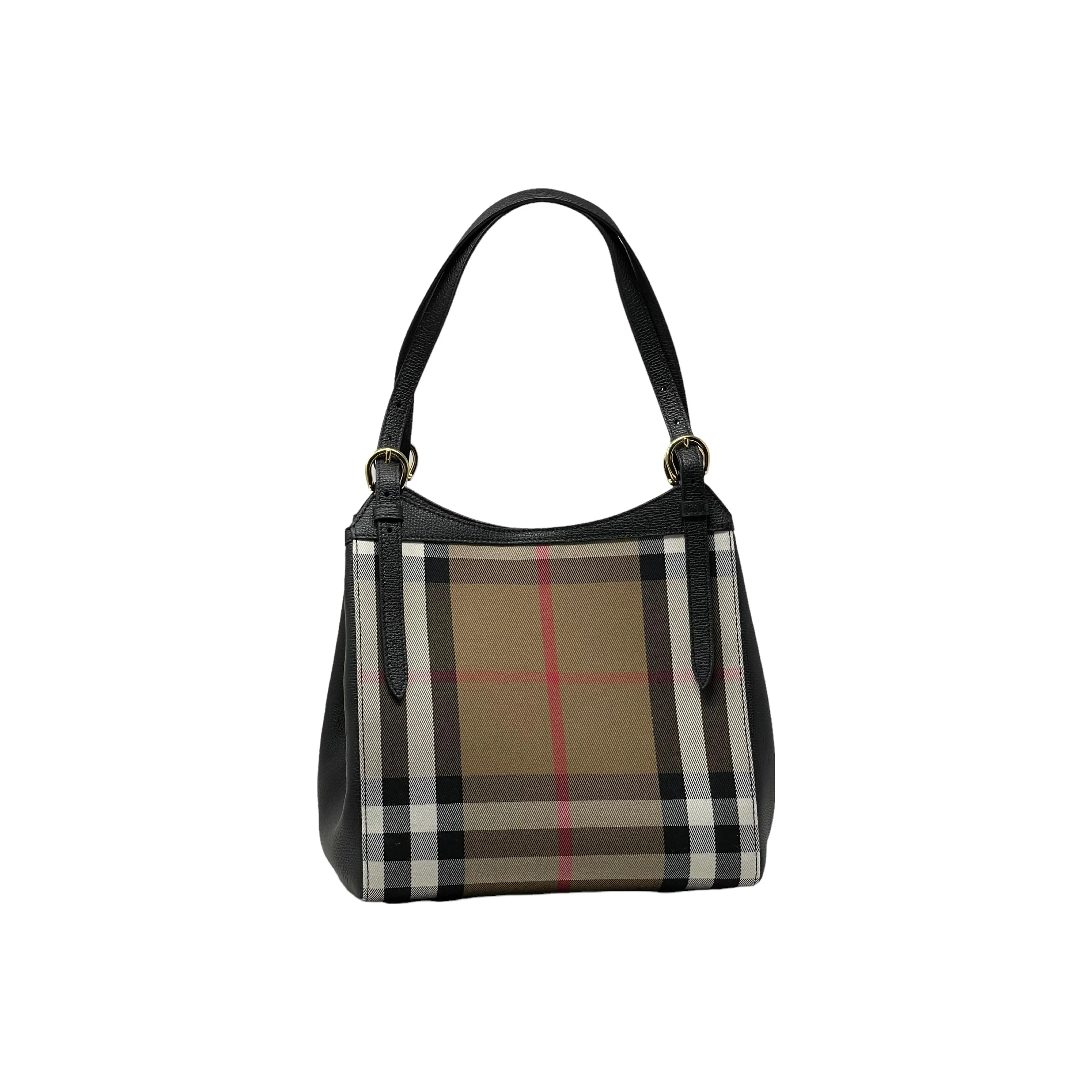 Burberry Canvas With Leather Tote Bag, Shopping Bag, Shoulder Bag, Handbag Regular Women's Black