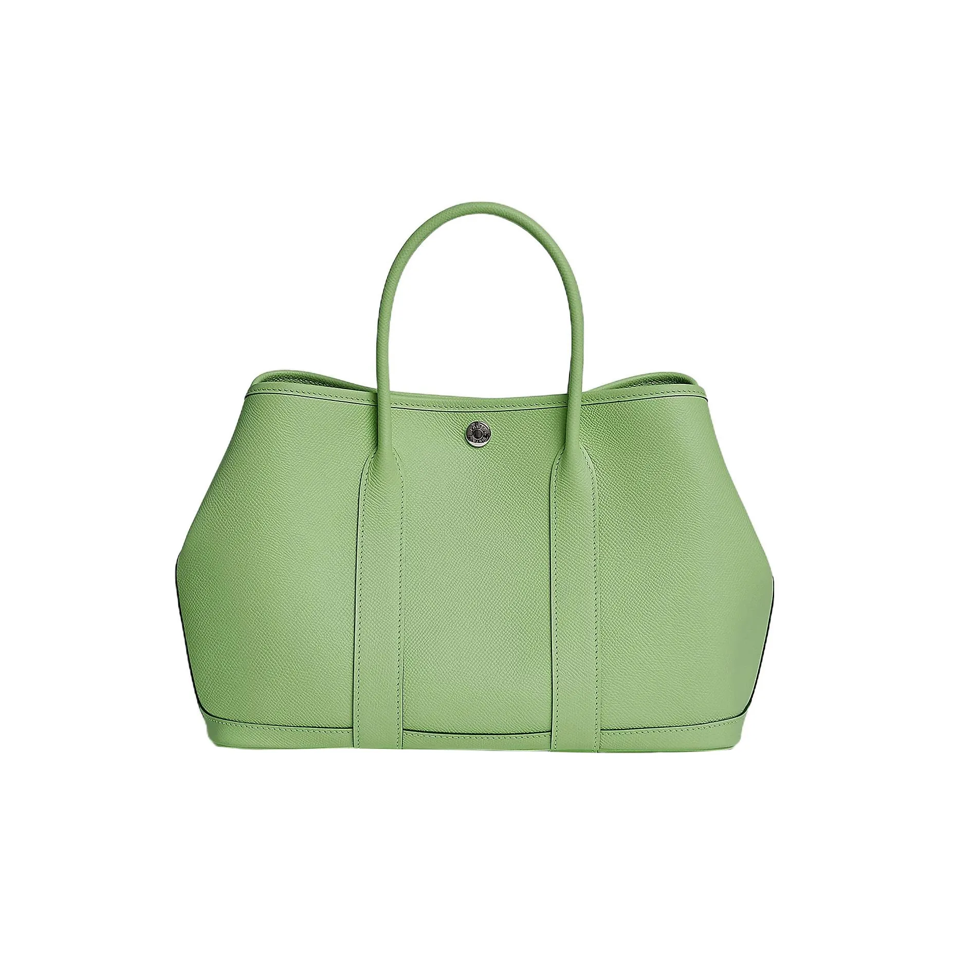 HERMES Garden Party Epsom Calfskin Garden Handbag Women's 3I Vert Criquet Avocado Green