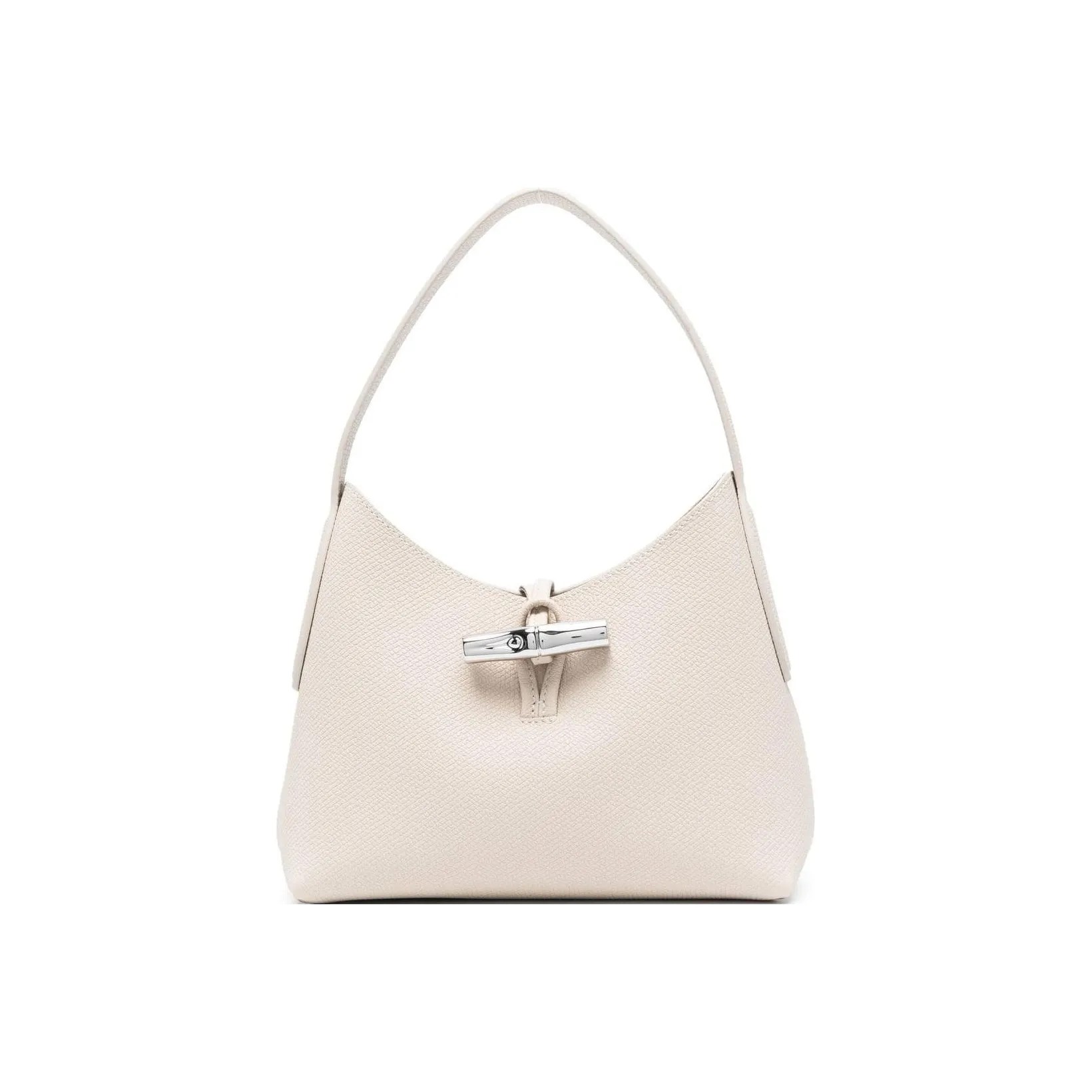 LONGCHAMP Roseau Cow Leather Hobo Bag, Handbag, Shoulder Bag Trumpets Women's Paper Color