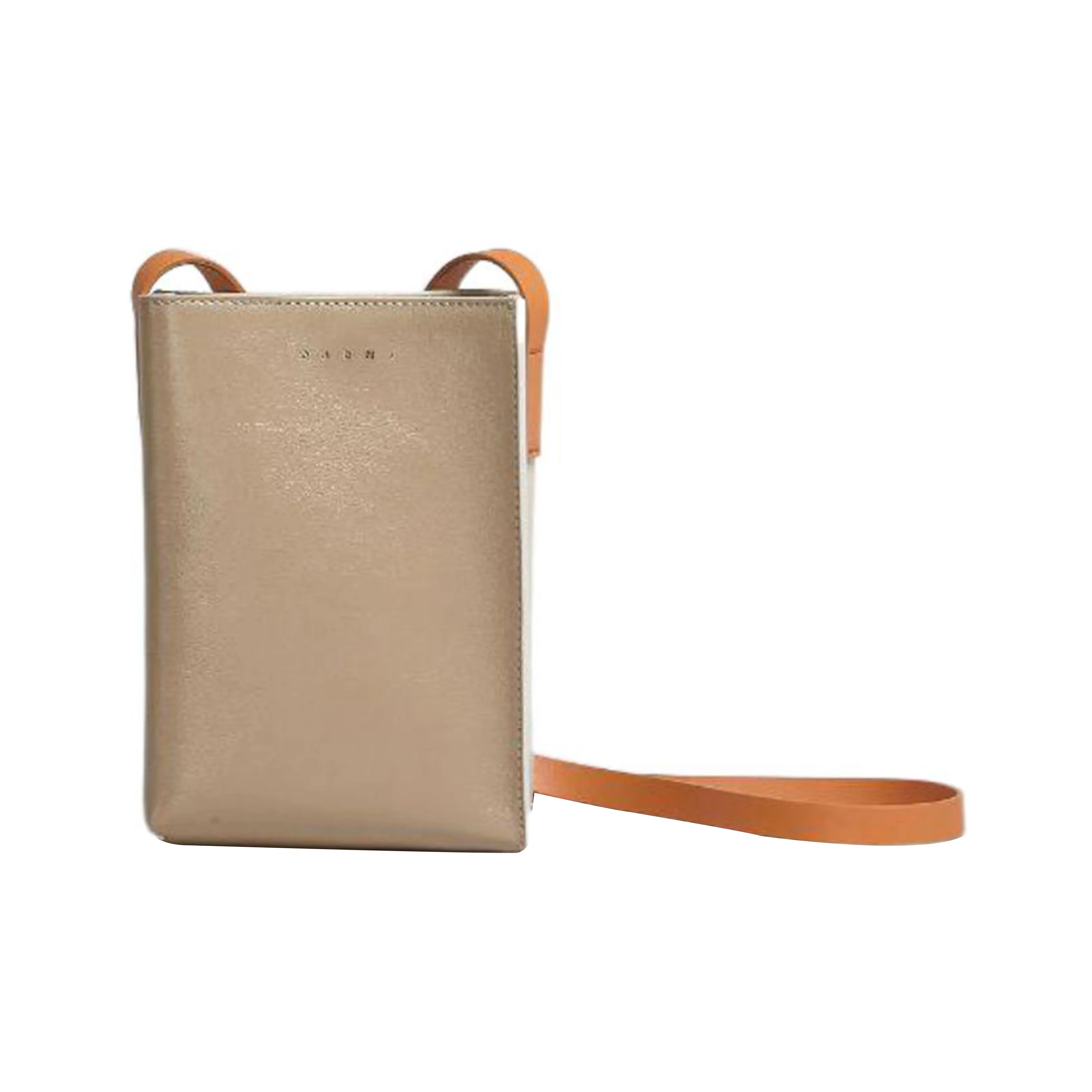 MARNI Сумка через плечо из коровьей кожи женская коричневая