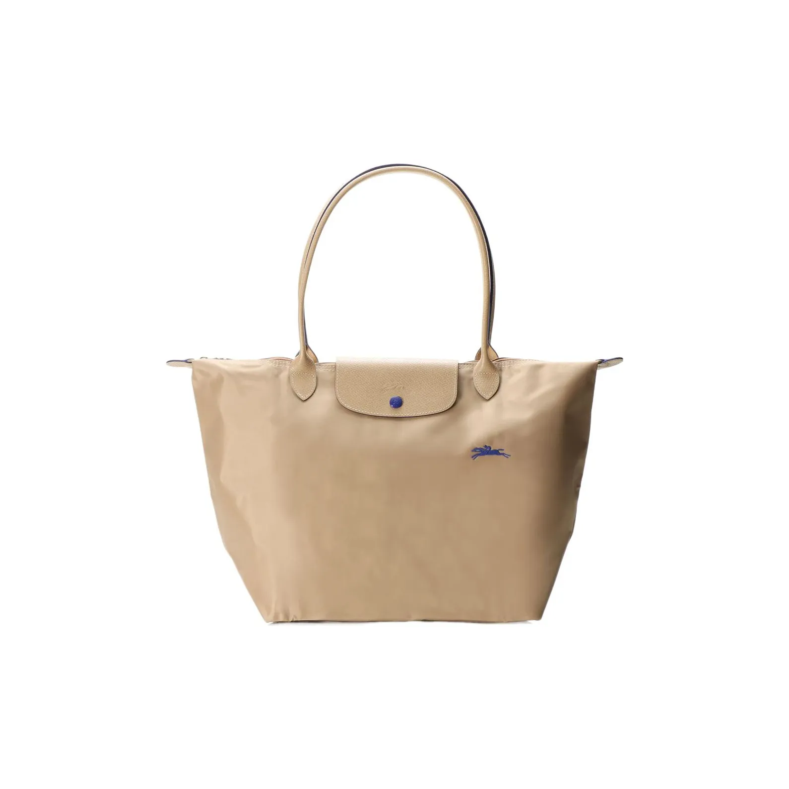 LONGCHAMP Le Pliage Nylon With Cow Leather Trim Dumpling Bag Handbag, Shoulder Bag Tubas Women's Khaki