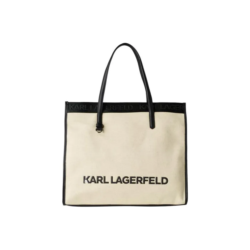 KARL LAGERFELD Хлопок лен тоут сумка сумка для покупок сумка через плечо сумка унисекс экрю