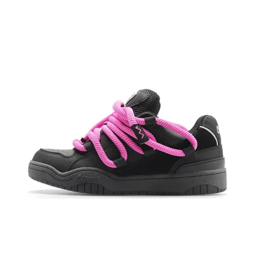 Cat&Sofa Dreadlocks Series Кроссовки для скейтбординга Low Top Черно-розовые Унисекс