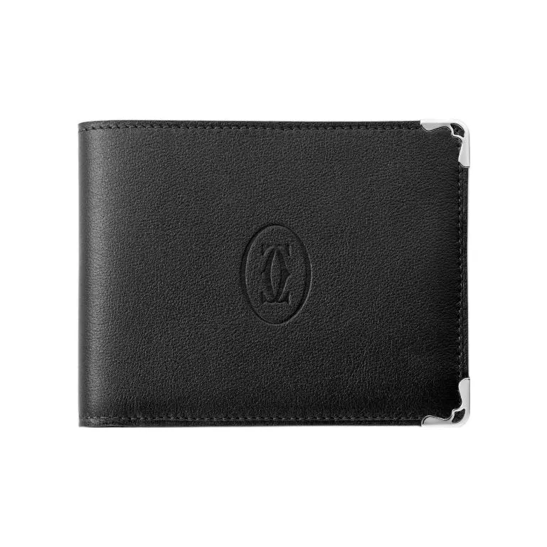 CARTIER Must De Cartier Calfskin Card Holder Women's Black