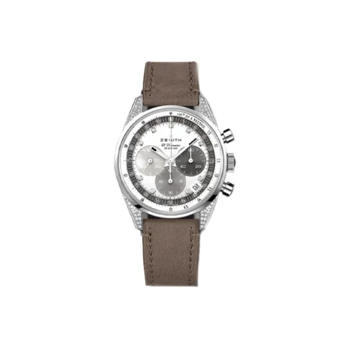 ZENITH Автоматический Механический Movement Мужские Часы Flagship Collection 38 мм Серебряные