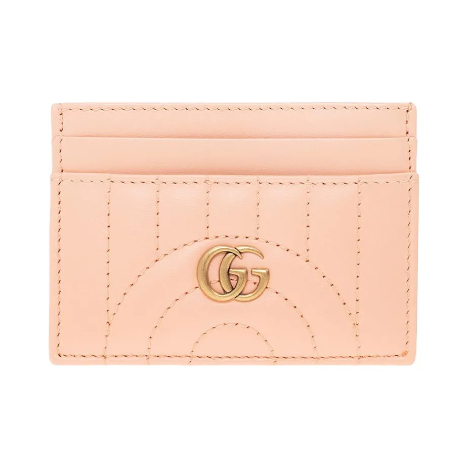 GUCCI GG Marmont Кожа Держатель для карт Женские Персиково-розовый