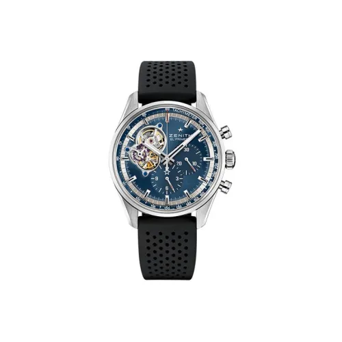 ZENITH Автоматический Механический Movement Мужские Часы Flagship Collection 42 мм Синие