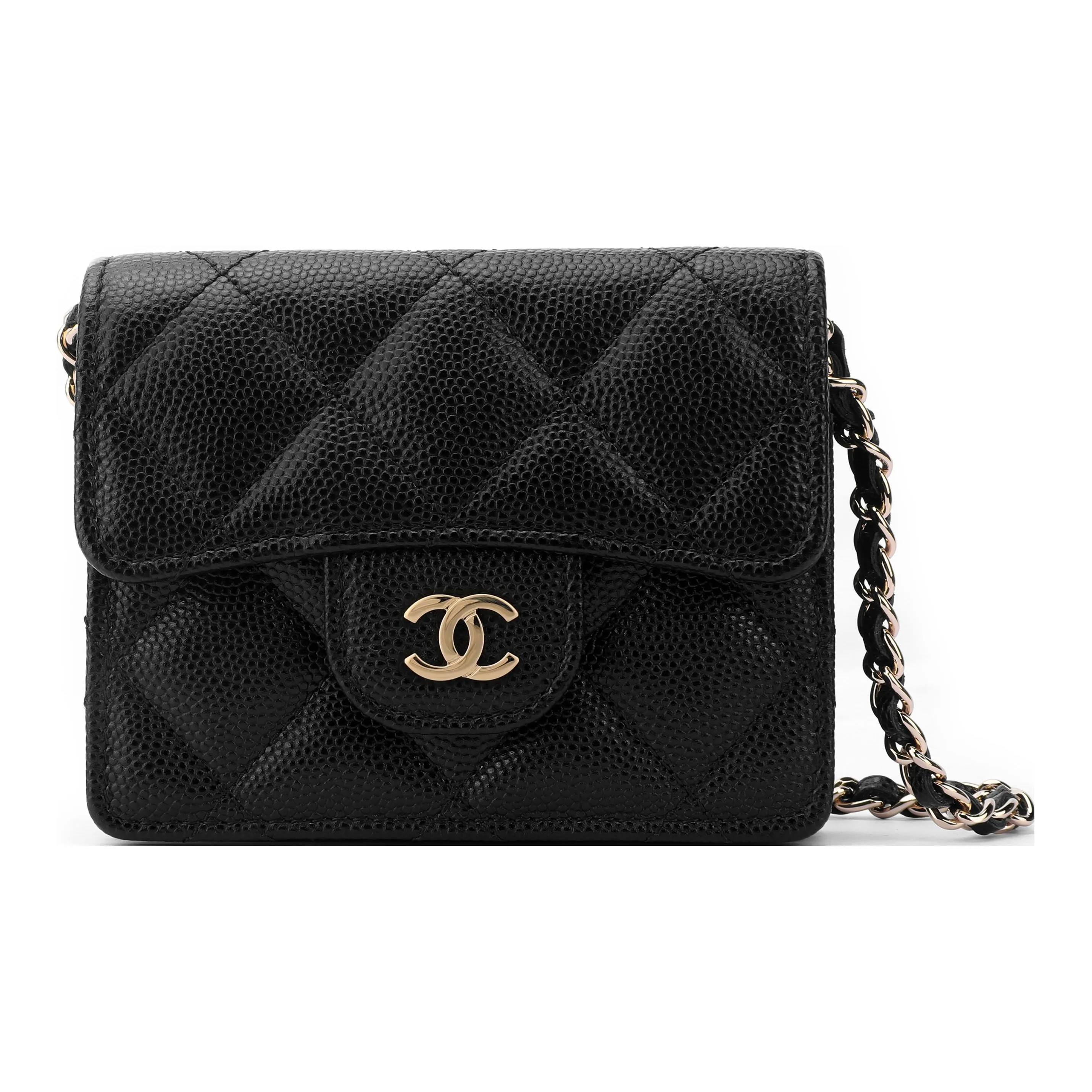 CHANEL Sheepskin Trunk Bag Shoulder Bag Crossbody Bag Women's Black