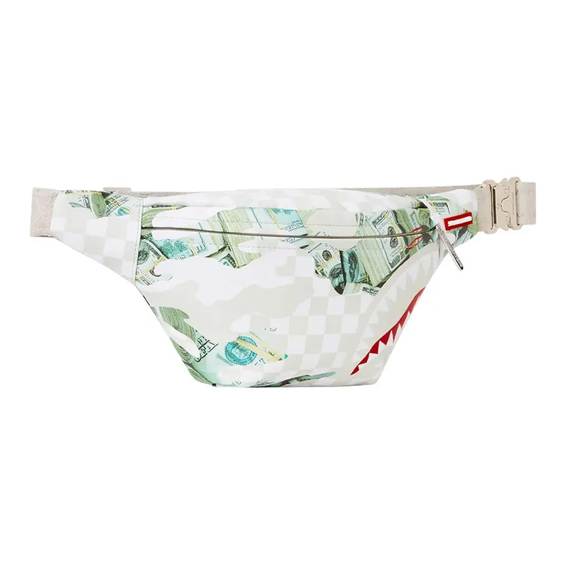 SPRAYGROUND PVC Casual Bag, Crossbody Bag, Fanny Pack Small Size Unisex Raw White