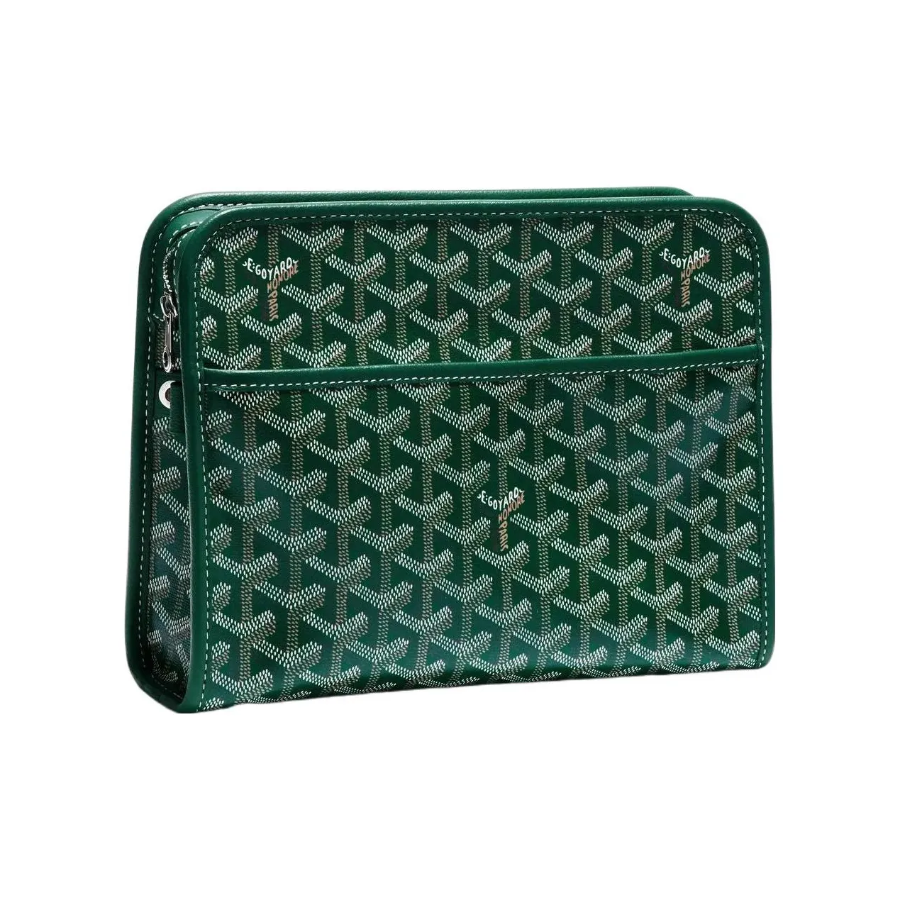 GOYARD JOUVENCE Canvas With Leather Travel Storage Bags Handheld Toiletry Bags Medium Size Unisex Green