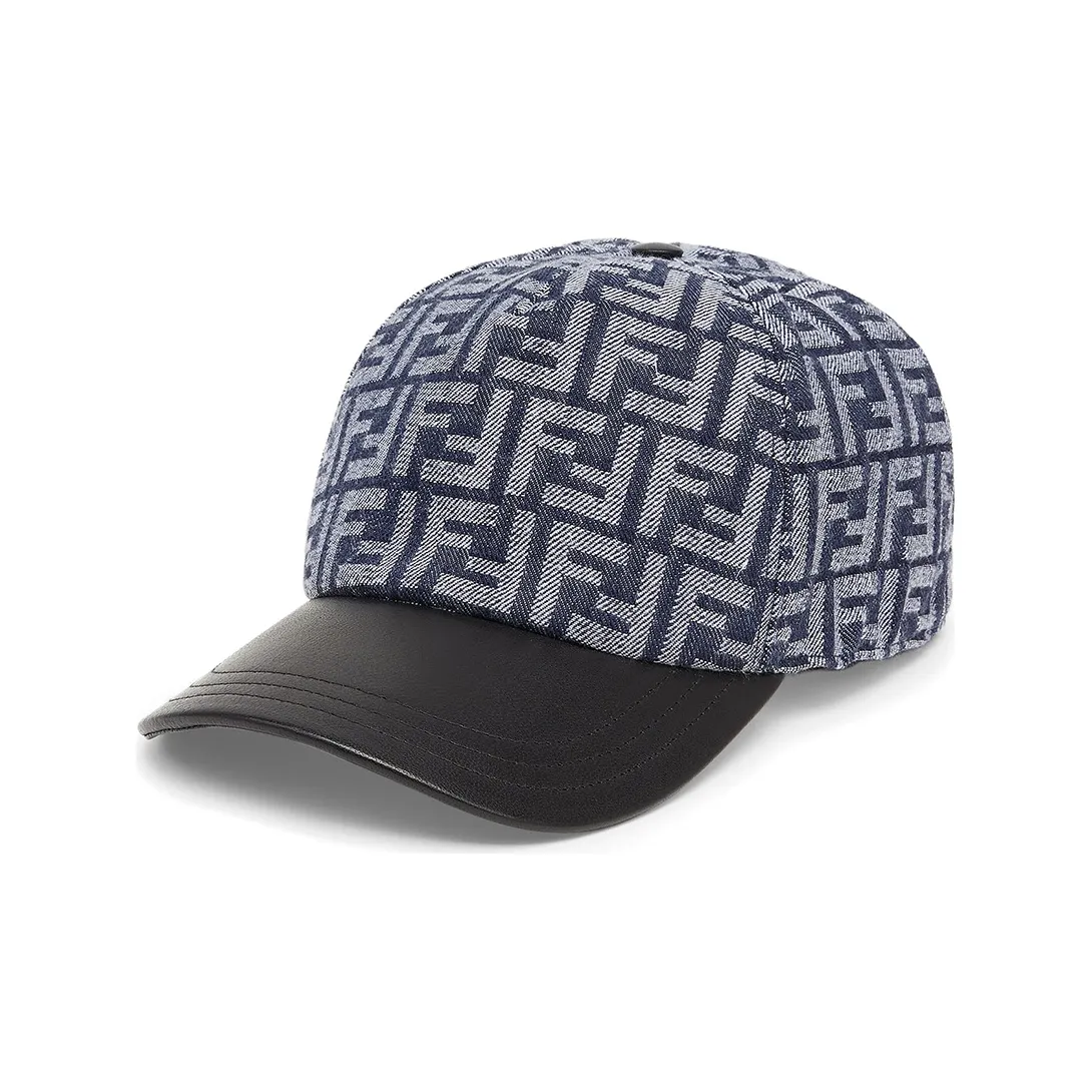 FENDI Ff Motif Jacquard Denim Baseball Cap