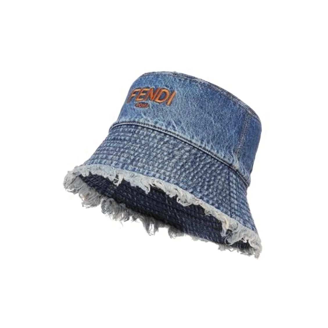 FENDI Logo Embroidered Denim Bucket Hat