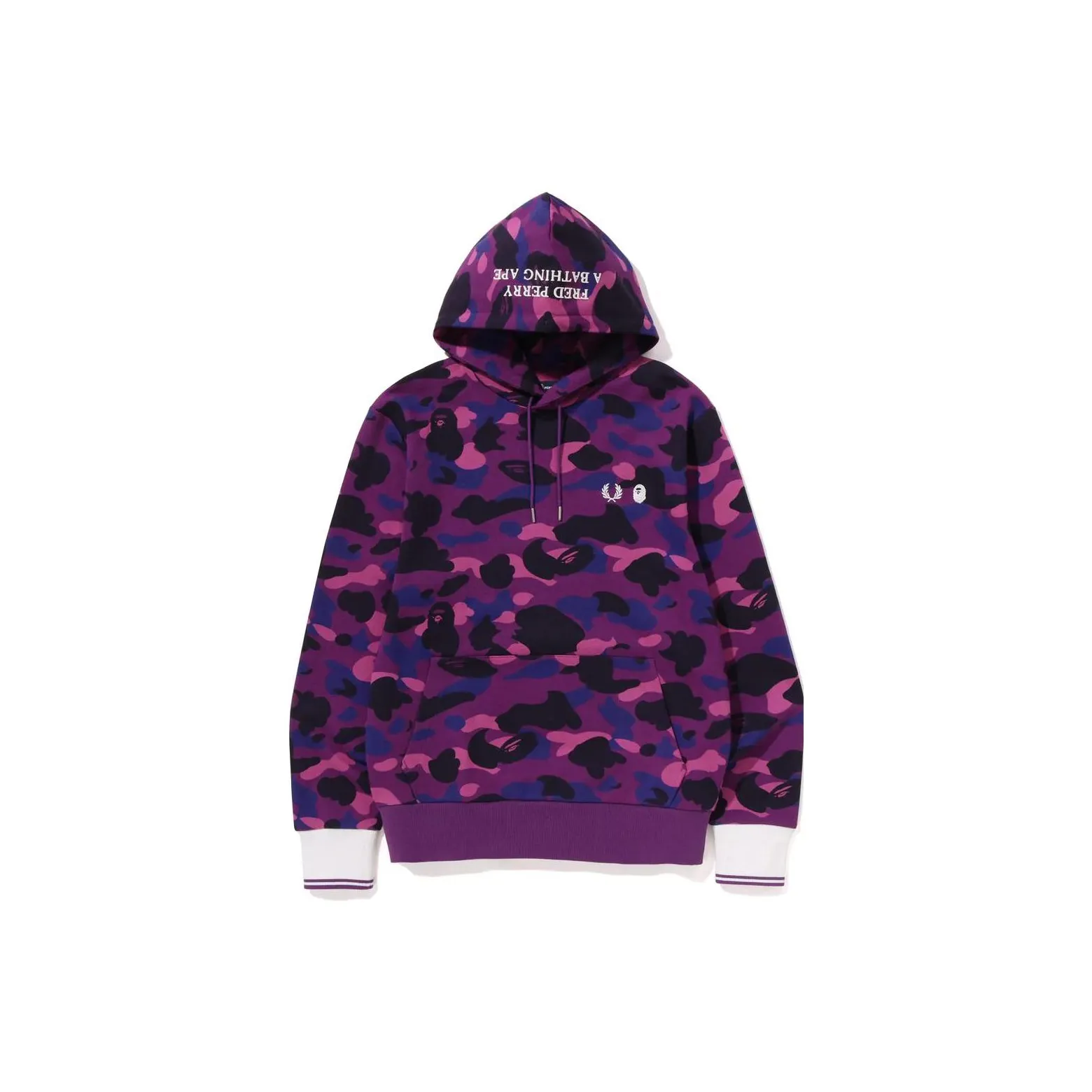 Bape X Fred Perry Color Camo Zip Hoodie