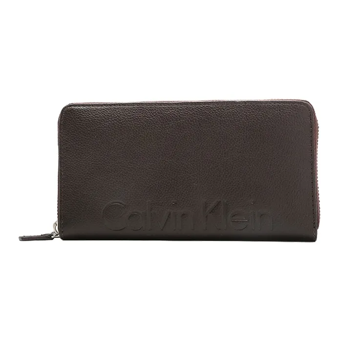 CALVIN KLEIN Cow Leather Clutch Wallet Men's Brown